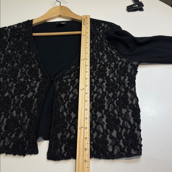 Club Monaco Black Knit Beaded Sweater Size Medium - Picture 6 of 7